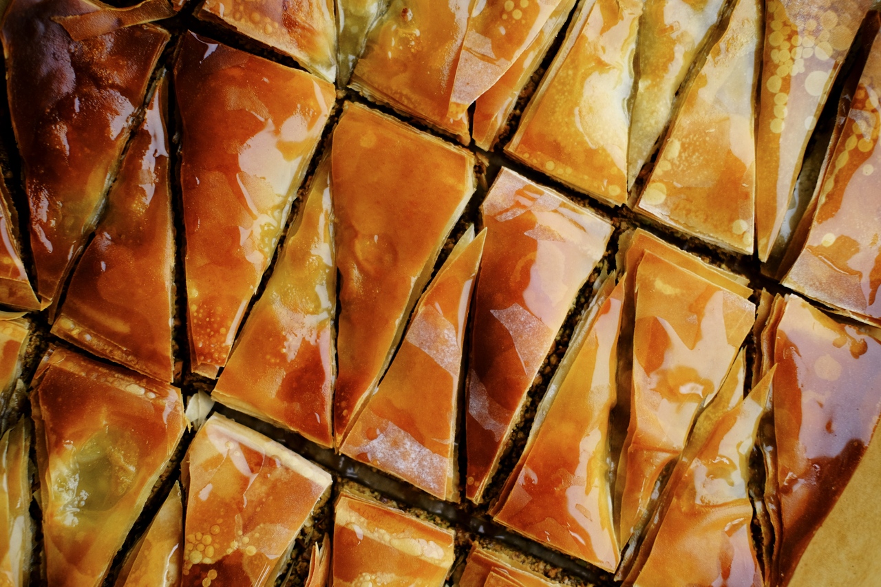 A sheet of baklava in my mother's kitchen in Tilburg, 2022.