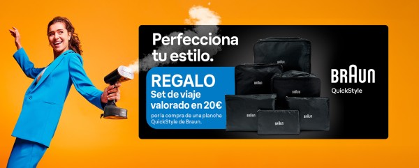 Braun - Regalo set de viaje valorado en 20€ por la compra de una plancha Quickstyle.  