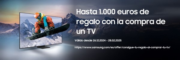 Llévate hasta 1.000€ de regalo al comprar tu TV SAMSUNG