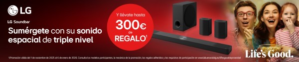 CASHBACK NAVIDAD HASTA 300€ EN BARRAS DE SONIDO LG