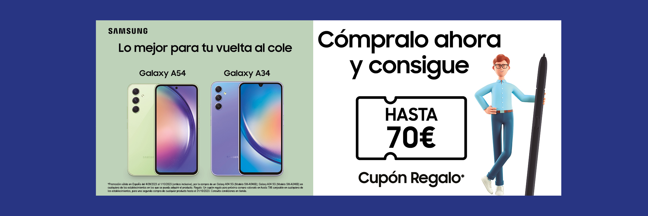 Consigue 70€ de regalo con tu móvil SAMSUNG