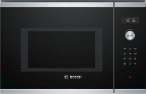 Microondas Bosch con grill Cristal negro con acero inoxidable BEL554MS0