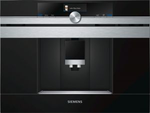 Cafetera integrable Siemens cristal negro con acero inoxidable CT636LES6