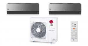 Aire Acondicionado LG Multi Split 2 unidades interiores, control de carga inteligente, compresor R1 inverter y clasificación energética A++/A+ 2MIRROR912U
