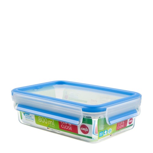 EMSA 508539 recipiente de almacenar comida Rectangular Caja 0,8 L Transparente 8 pieza(s)