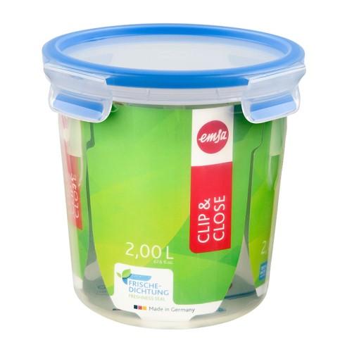 EMSA 508553 recipiente de almacenar comida Alrededor Caja 2 L Azul, Transparente 1 pieza(s)