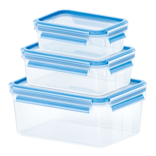 EMSA 508566 recipiente de almacenar comida Rectangular Establecer Transparente 3 pieza(s)