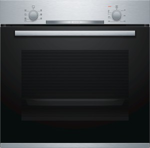 Horno multifunción Bosch de 60 cm Cristal negro con acero inoxidable HBA510BR0