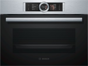 Horno Bosch compacto multifunción serie 8 cristal negro con acero inoxidable CSG636BS3