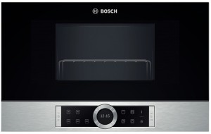 Microondas Bosch con Tecnología Innowave Maxx Cristal negro con acero inoxidable BEL634GS1