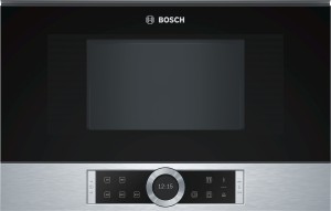 Microondas Bosch con Tecnología Innowave Maxx Cristal negro con acero inoxidable BFR634GS1