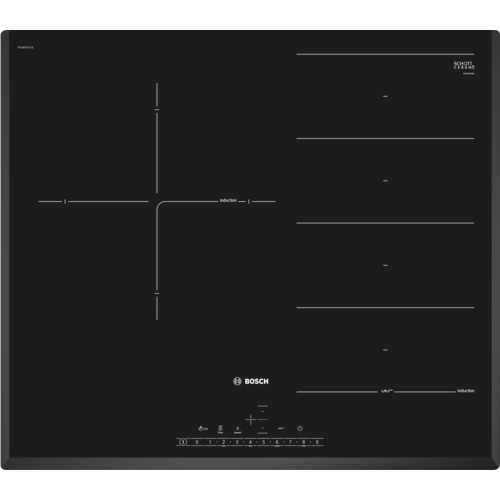 Placa de inducción Bosch, 60 cm, negro, Serie 6, PXJ651FC1E