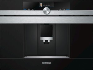 Cafetera integrable Siemens cristal negro con acero inoxidable CT636LES6