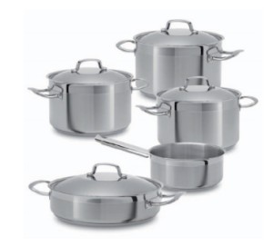 Set de cocina de 9 piezas en acero inoxidable