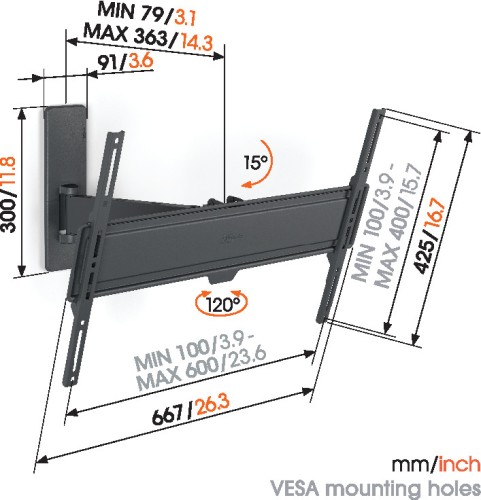 TVM 1623 Soporte TV Giratorio