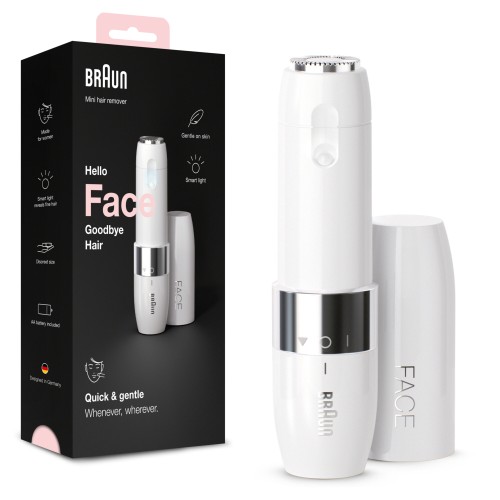 Mini Depiladora Facial Braun FS1000 con luz Smartlight de color blanco