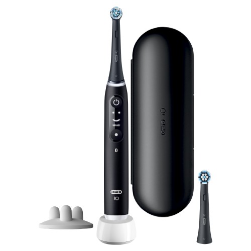 Oral-B iO 6S Cepillo Eléctrico Negro, Con 2 Cabezales Y 1 Estuche De Viaje, Diseñado Por Braun