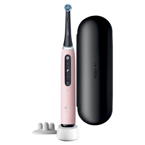 Oral-B iO 5S Cepillo Eléctrico Rosa, Con 1 Cabezal Y 1 Estuche De Viaje, Diseñado Por Braun