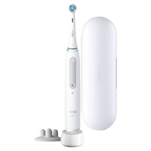 Oral-B iO 4S Cepillo Eléctrico Blanco, Con 1 Cabezal Y 1 Estuche De Viaje, Diseñado Por Braun