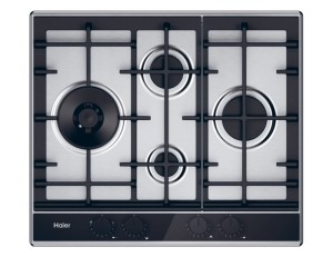 Haier Series 4 HAHG6D5XH Negro, Acero inoxidable Integrado 60 cm Encimera de gas 4 zona(s)