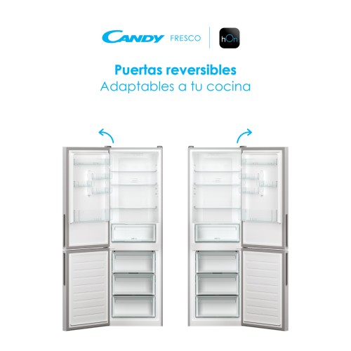 Frigorífico combi Candy 2 puertas Total No Frost 1,85 M alto - 60 cm ancho E WiFi Look Inox 34004856 - CCE4T618ES.