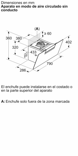 Campana Decorativa Balay 3BC587GBH De pared Blanco 431 m³/h A+