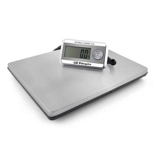 Orbegozo PC 5500 báscula de uso comercial Báscula electrónica para uso comercial LCD Corriente alterna, Batería 200 kg Plata Función de tara
