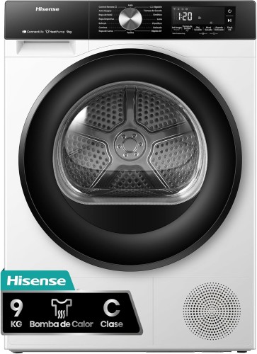 Hisense DH3S902BW3 secadora Independiente Carga frontal 9 kg C Blanco, Negro