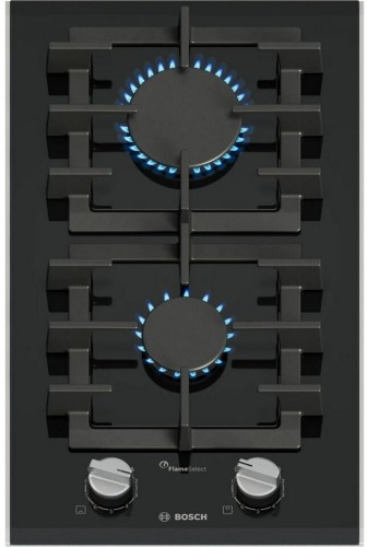 Bosch PRB3A6I40 - Placa Dominó de Gas Natural Serie 8 30 Cm 2 Fuegos GasStop FlameSelect Negra