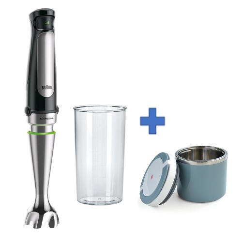 Pack Batidora de mano Braun Minipimer 7 MQ7000X + Lunchbox Iris 0,6L coloured