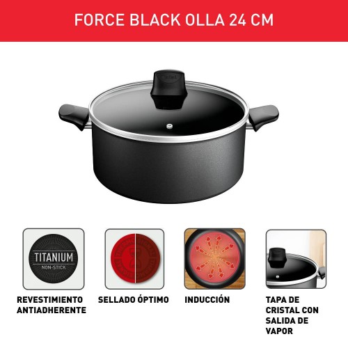 Cacerola Tefal 24 Force Black