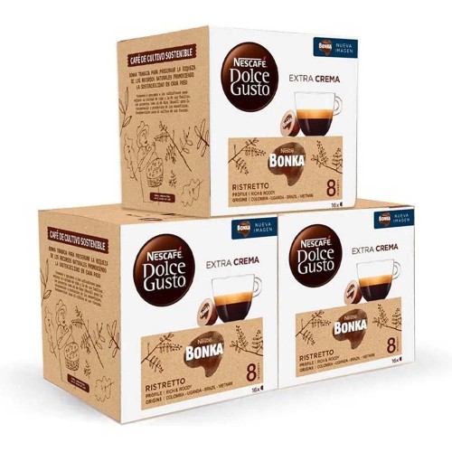 Cápsulas de café Nestle DOLCE GUSTO BONKA RISTRETTO PACK 3