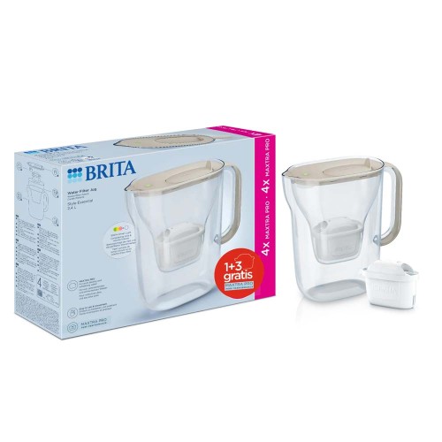 Jarra purificadora Brita STYLE ESSENTIAL 1+3 filtros gratis Maxtra Pro Pure Performance