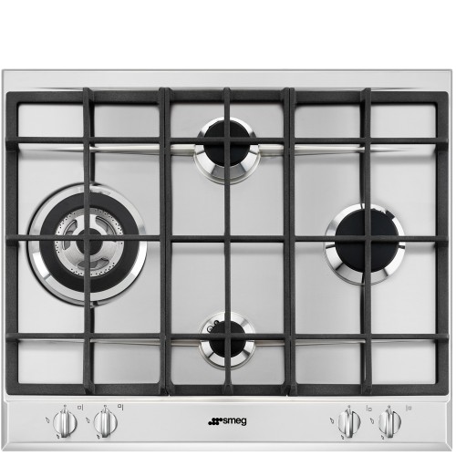 Placa de gas Smeg P261XGH hobs Acero inoxidable Integrado 60 cm Encimera 4 zona(s)