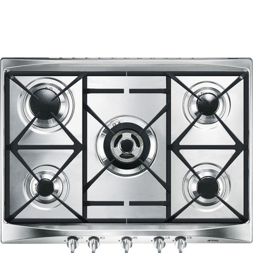 Placa de gas Smeg Cucina SR275XGH2 hobs Plata Integrado 70 cm Encimera 5 zona(s)