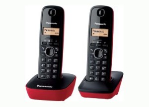 Panasonic KX-TG1612 Teléfono DECT Identificador de llamadas Negro, Rojo