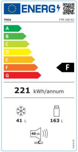 Frigorífico de 2 Puertas F con termostato regulable en 159 cm