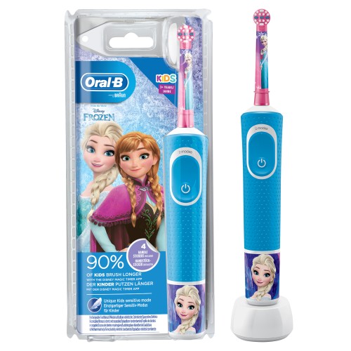 Oral-B Kids Cepillo Eléctrico Diseñado Por Braun, 1 Mango De Frozen 2 De Disney, 1 Cabezal, Apto Para Niños Mayores De 3 Años