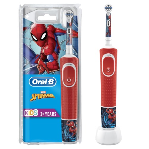 Oral-B Kids Cepillo Eléctrico Recargable Con Tecnología De Braun, 1 Mango De Spider-Man De Marvel, Apto Para Niños Mayores De 3 Años