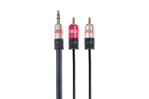 DCU Advance Tecnologic 30701240 cable de audio 3 m 3,5mm 2 x RCA Negro, Rojo, Acero inoxidable