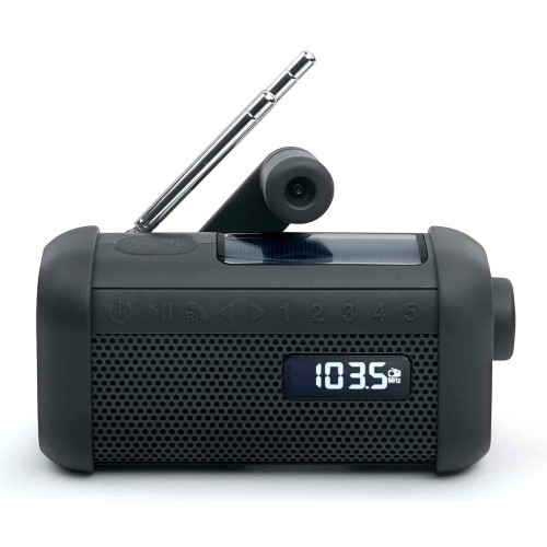 Radio portátil hibrida muse bluetooth MH 08 MB carga dinamo y solar