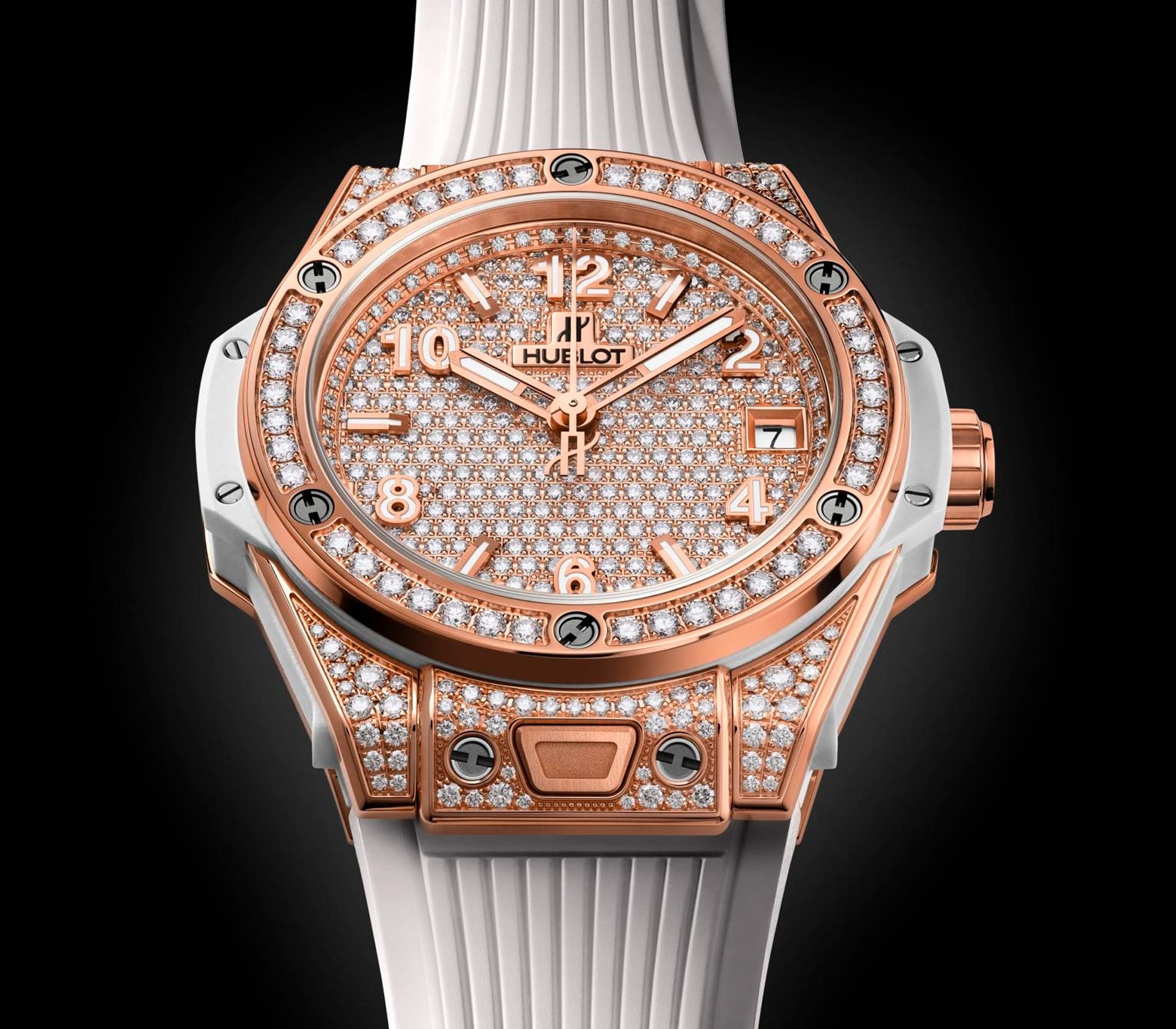 King Gold and Full Pavé Diamond Big Bang One Click 33mm