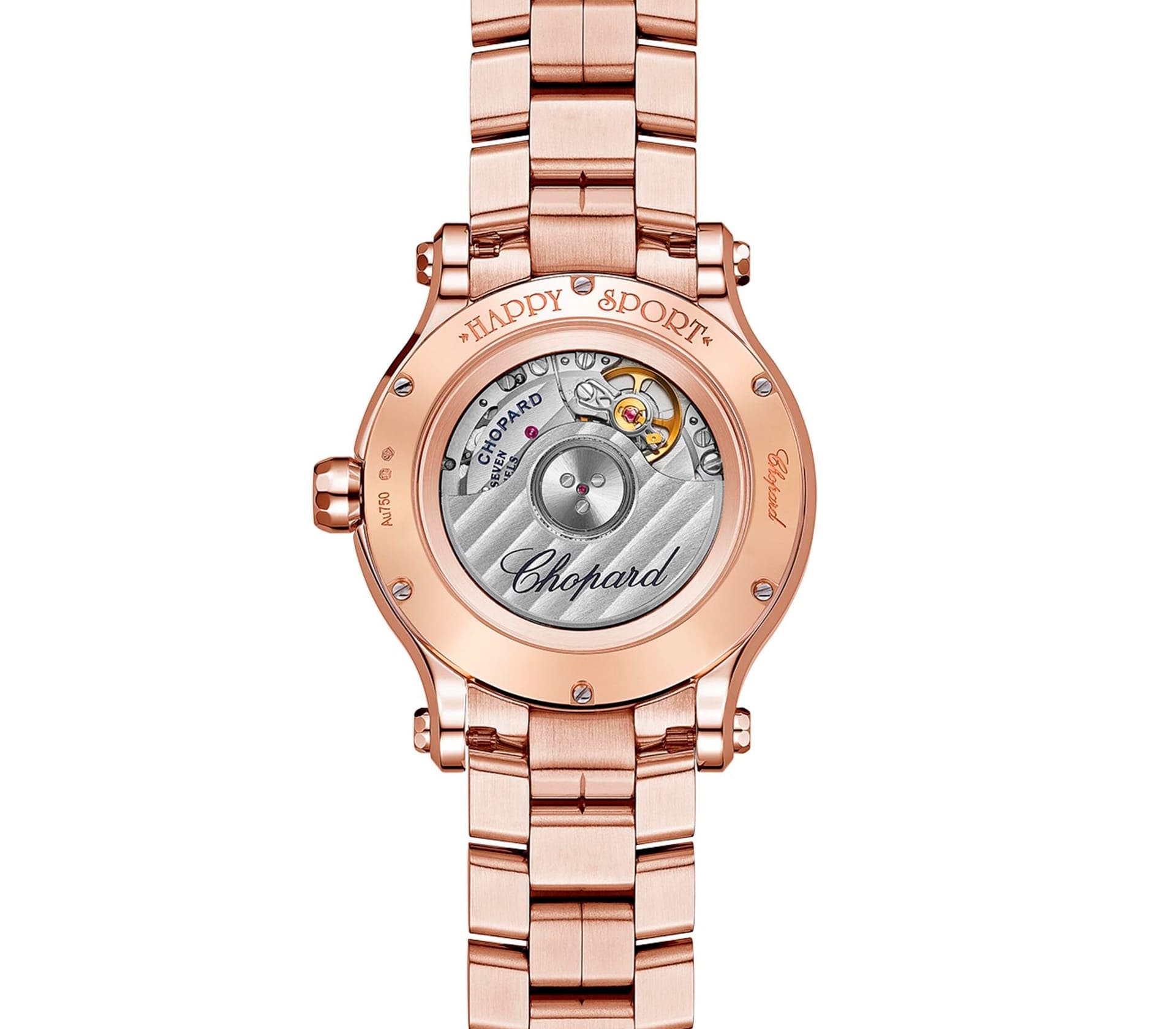 Happy Sport Automatic em Ouro Rosa e Diamantes 33mm