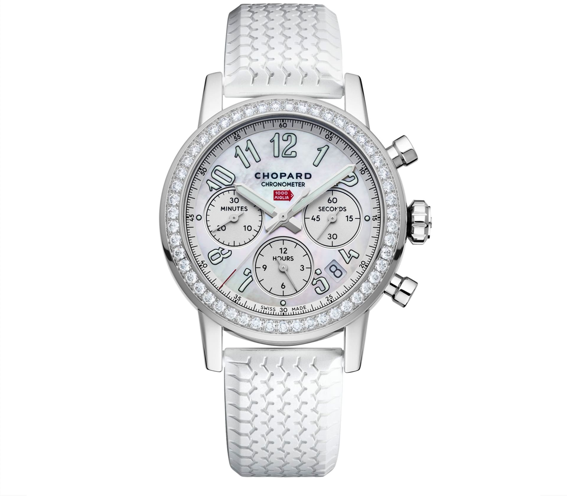 Mille Miglia Chronograph em Madrepérola e Diamantes 39mm