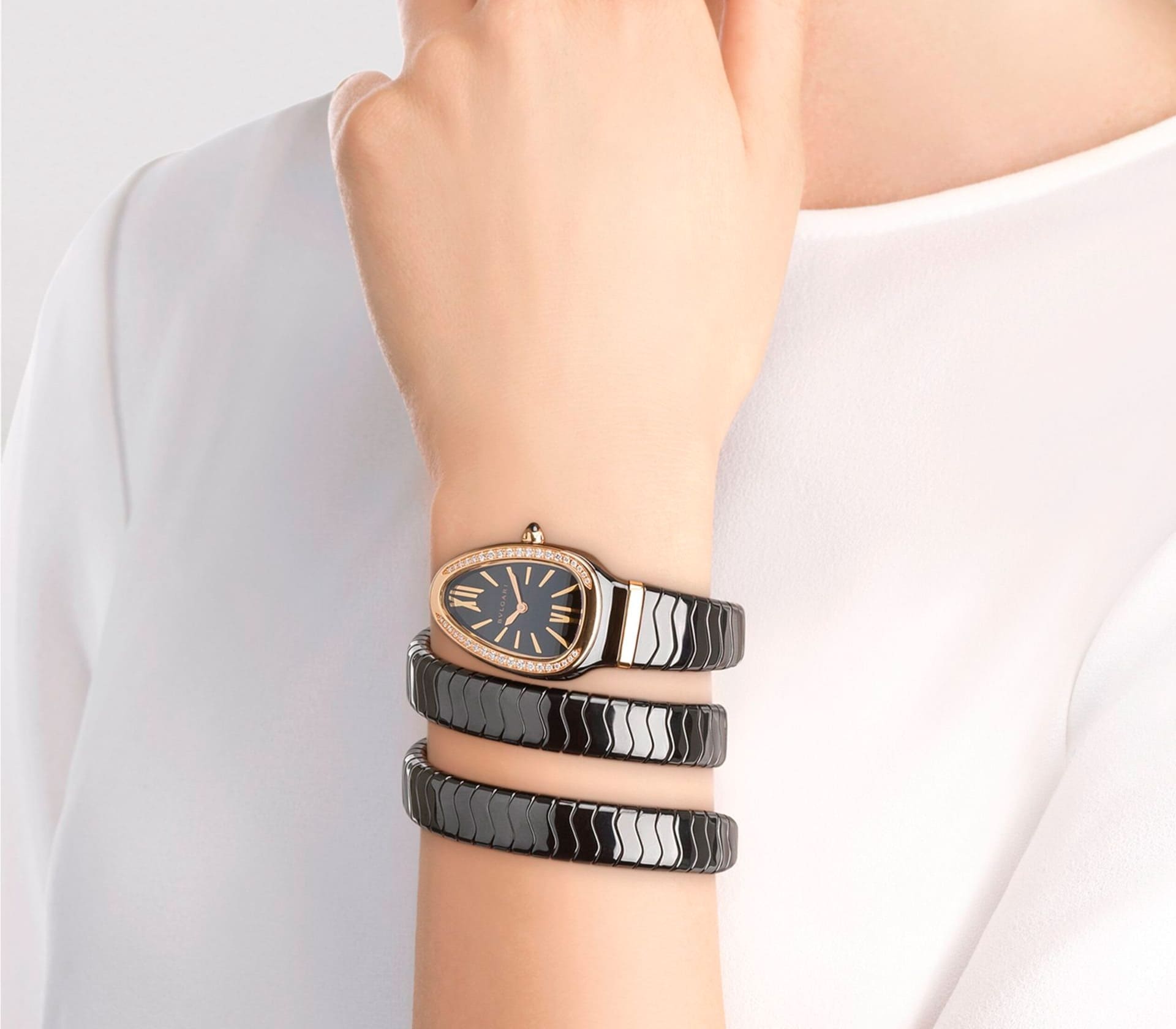 Serpenti Tubogas em Ouro Rosa e Diamantes 35mm