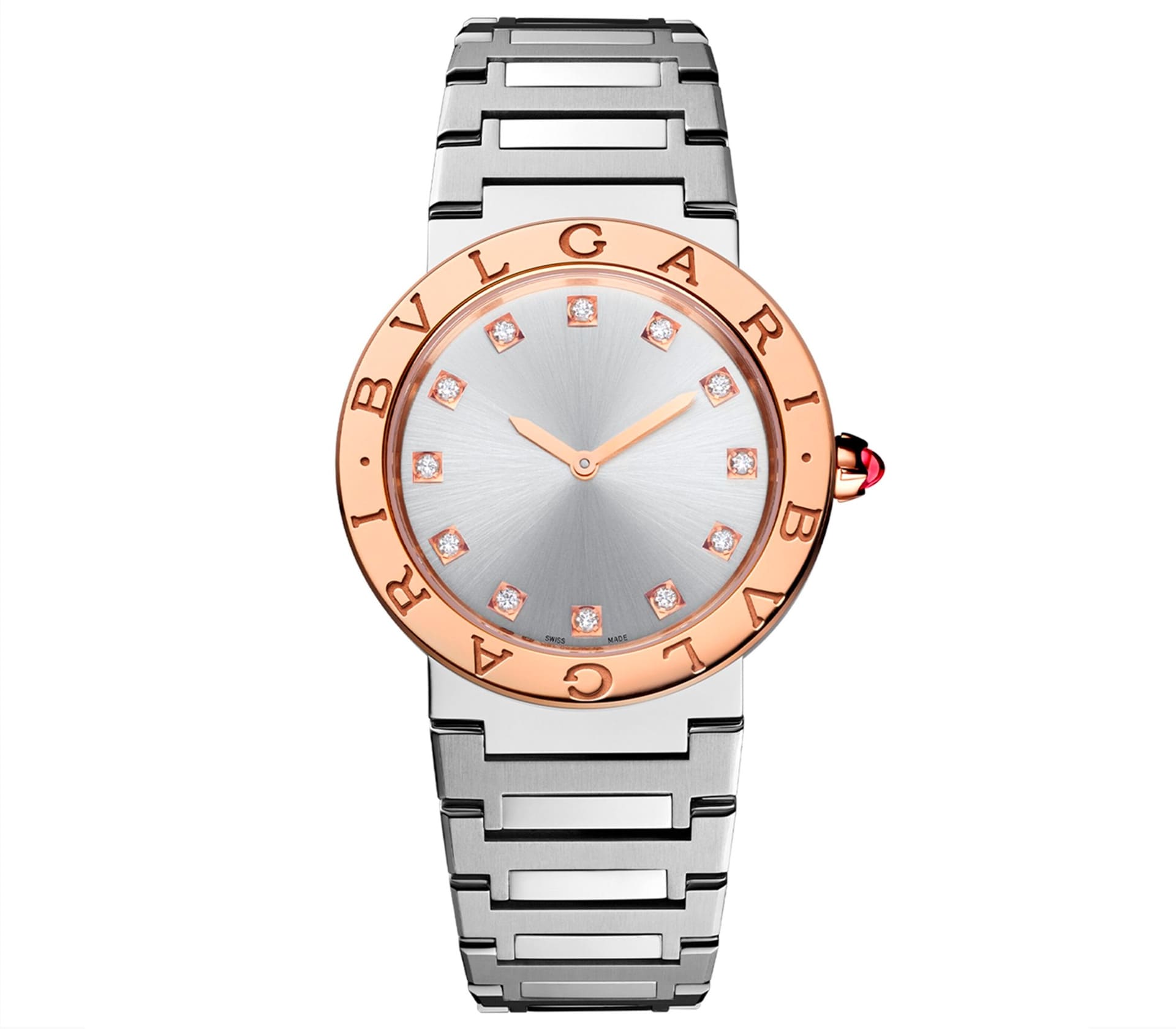 BVLGARI BVLGARI em Ouro Rosa e Diamantes 33mm