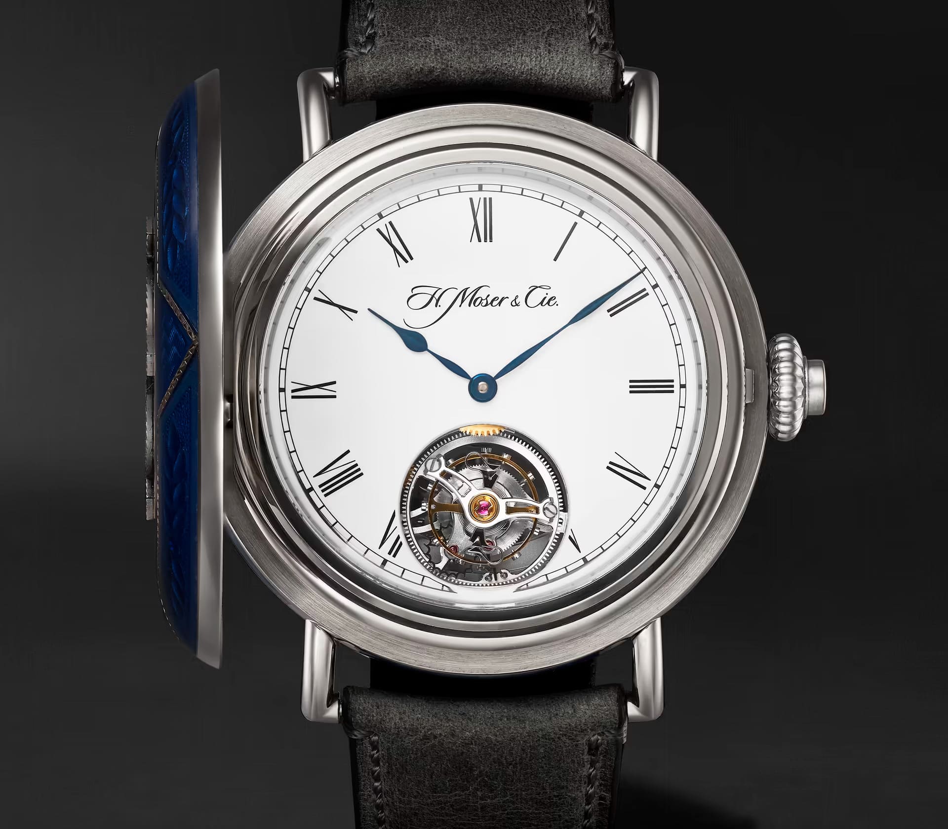 Heritage Tourbillon em Ouro Branco e Diamantes 46mm