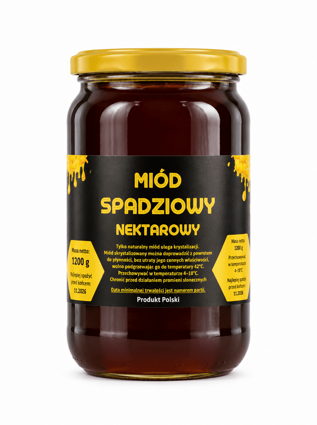 Miód Spadziowy za spadzi iglastej 1,25kg