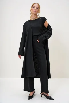 طقم نسائي انيق باللون الأسود - Фото 7