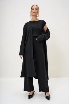 طقم نسائي انيق باللون الأسود - Фото 4